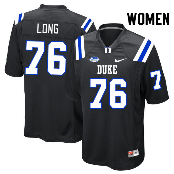 Women #76 Jake Long Duke Blue Devils College Football Jerseys Stitched Sale-Black